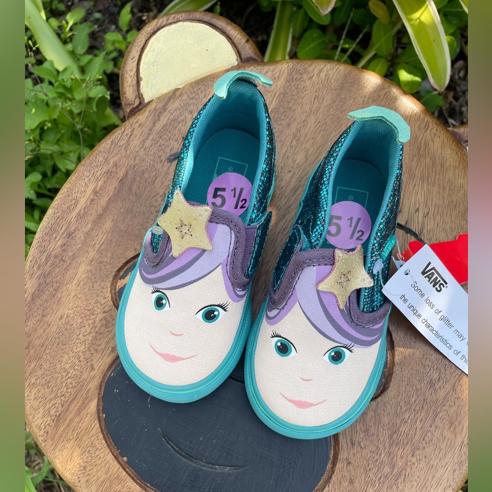 Vans girl’s mermaid slip-on style sneakers size 5.5 & 7 toddler - NEW WITH TAGS